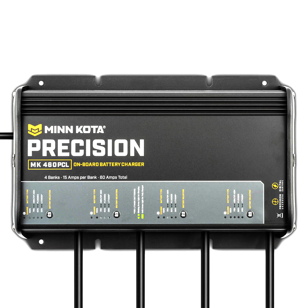 Cargador de precisión integrado Minn Kota MK-460 PCL, 4 bancos x 15 A, cargador optimizado de litio [1834604]
