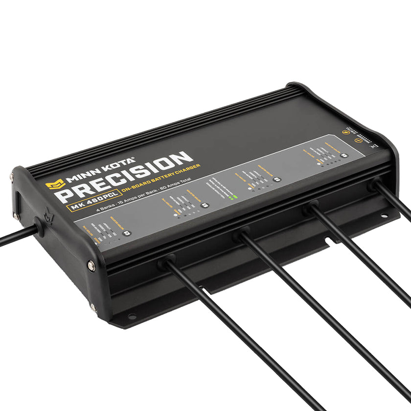 Cargador de precisión integrado Minn Kota MK-460 PCL, 4 bancos x 15 A, cargador optimizado de litio [1834604]