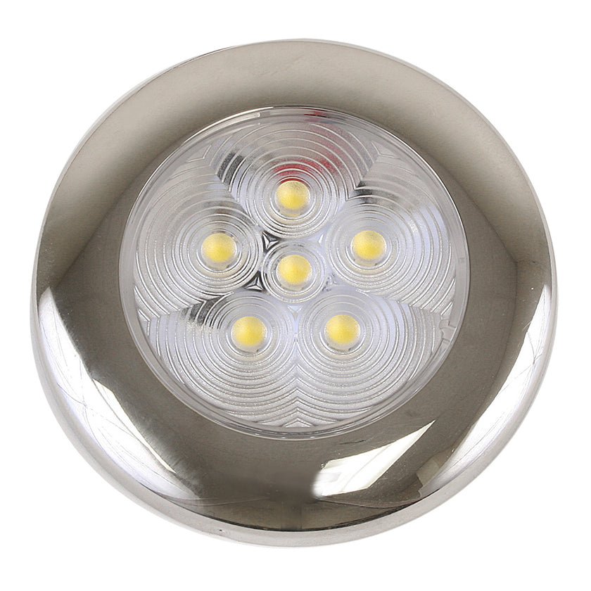Foco empotrable Scandvik B3 para montaje en superficie - Blanco frío - Acabado en acero inoxidable - IP67 - 12/24 V [41320P]