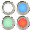 Foco empotrable Scandvik A2.5 de 4 colores con marco de acero inoxidable - 8-30 V [41416P]