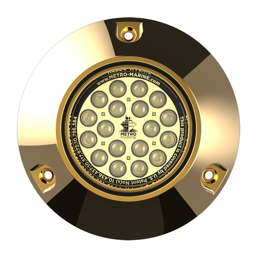 Luz subacuática sumergible de alto rendimiento Metro Marine con LED monocromáticos inteligentes - Blanca, haz de 45° [F-BMR1-W3-45]