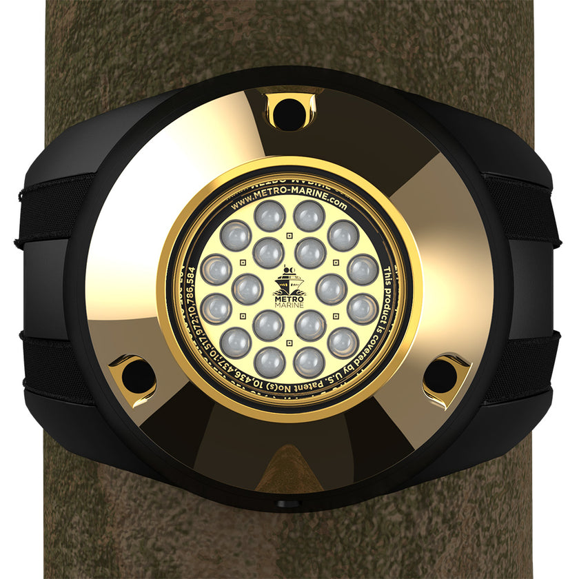 Luz subacuática Metro Marine de alto rendimiento con montaje en pilote y LED monocromáticos inteligentes - Azul, haz de 45 [F-PMR1-B3-45]