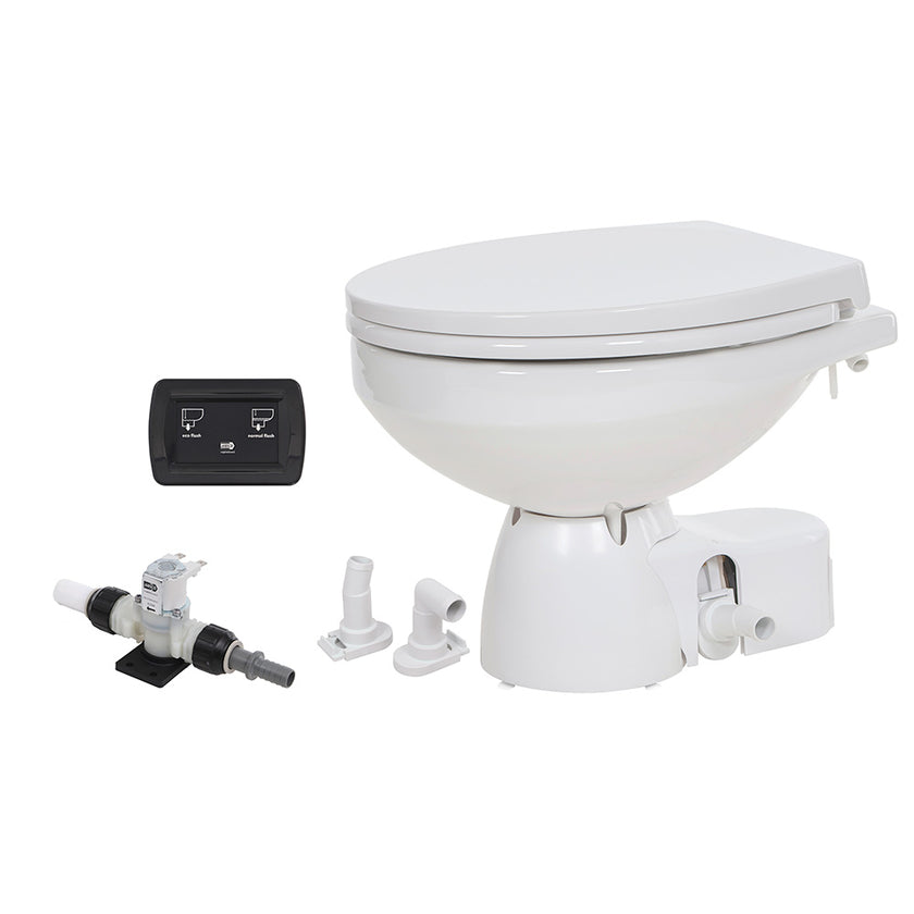 Inodoro Jabsco Quiet Flush E2 de agua dulce, taza regular, 12 V, tapa de cierre suave [38045-4192RSP]