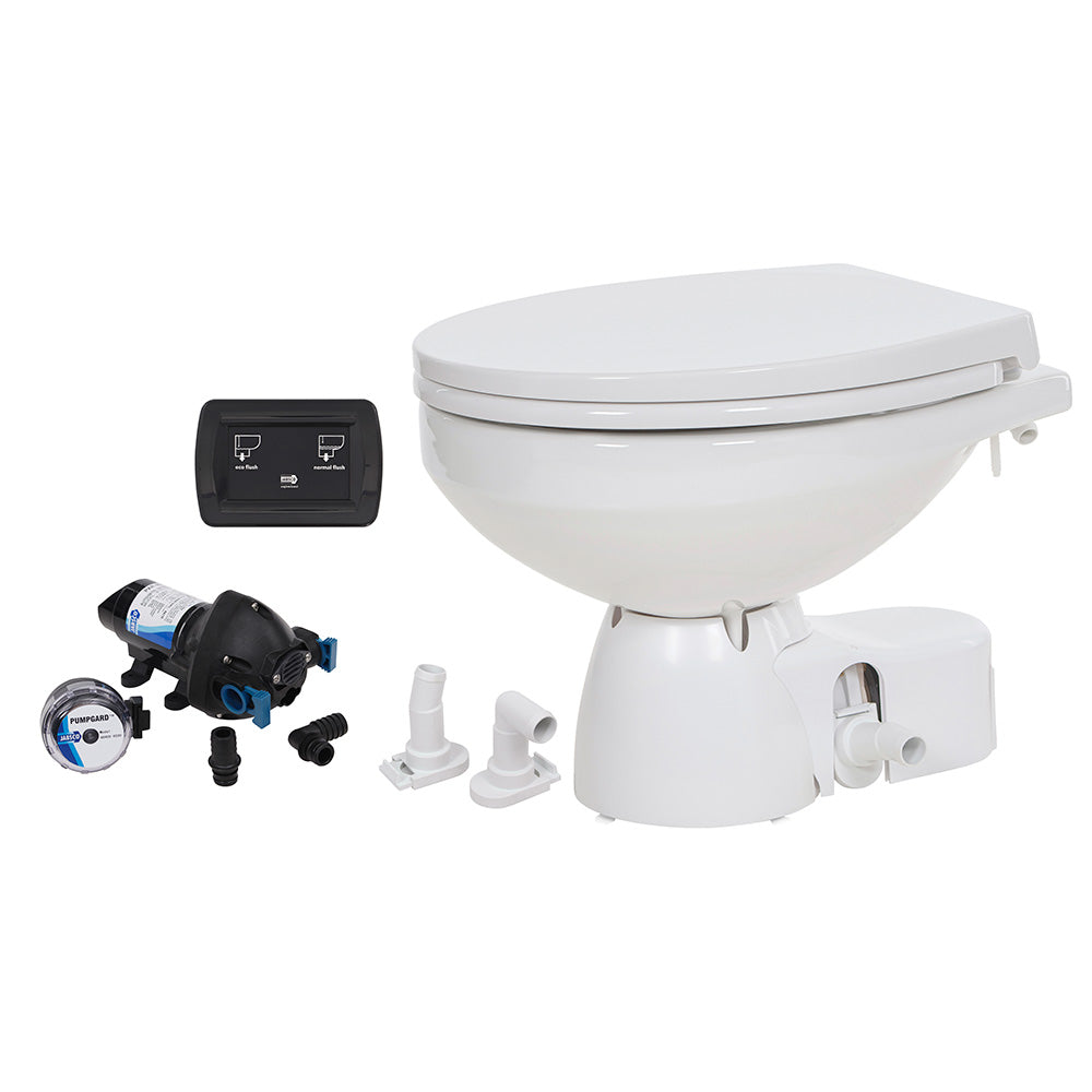 Inodoro Jabsco Quiet Flush E2 de agua salada, taza regular - Tapa de cierre suave de 24 V [38245-4194RSP]