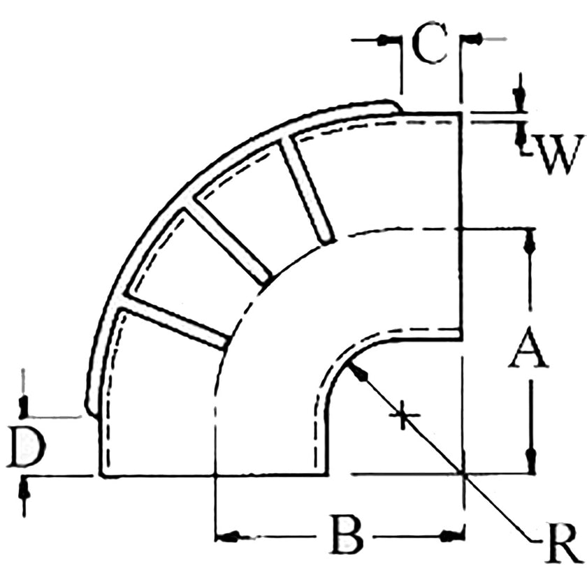 Codo de escape húmedo Trident Marine de 3