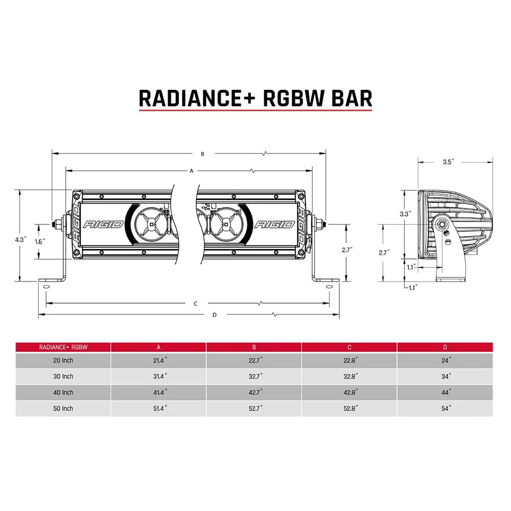 Barra de luz RIGID Industries Radiance + de 20