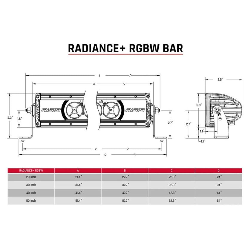 Barra de luz RIGID Industries Radiance + de 20