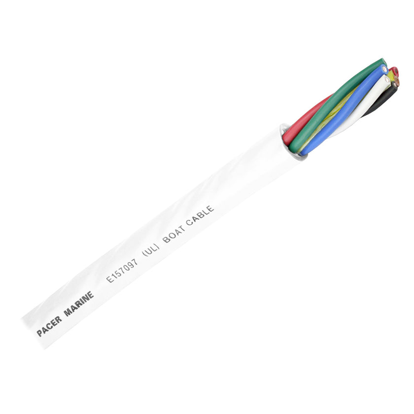 Cable Pacer redondo de 6 conductores - Por pie - 16/6 AWG - Negro, marrón, rojo, verde, azul y blanco [WR16/6-FT]