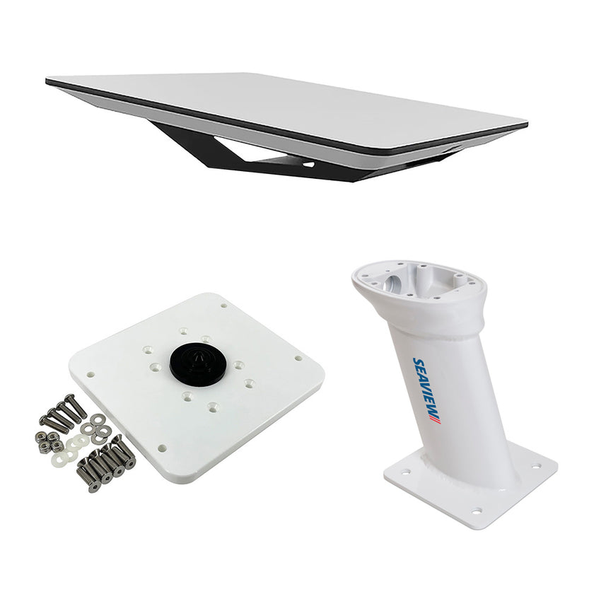 Kit de pantalla plana KVH Starlink con soporte de pedestal Seaview de 10