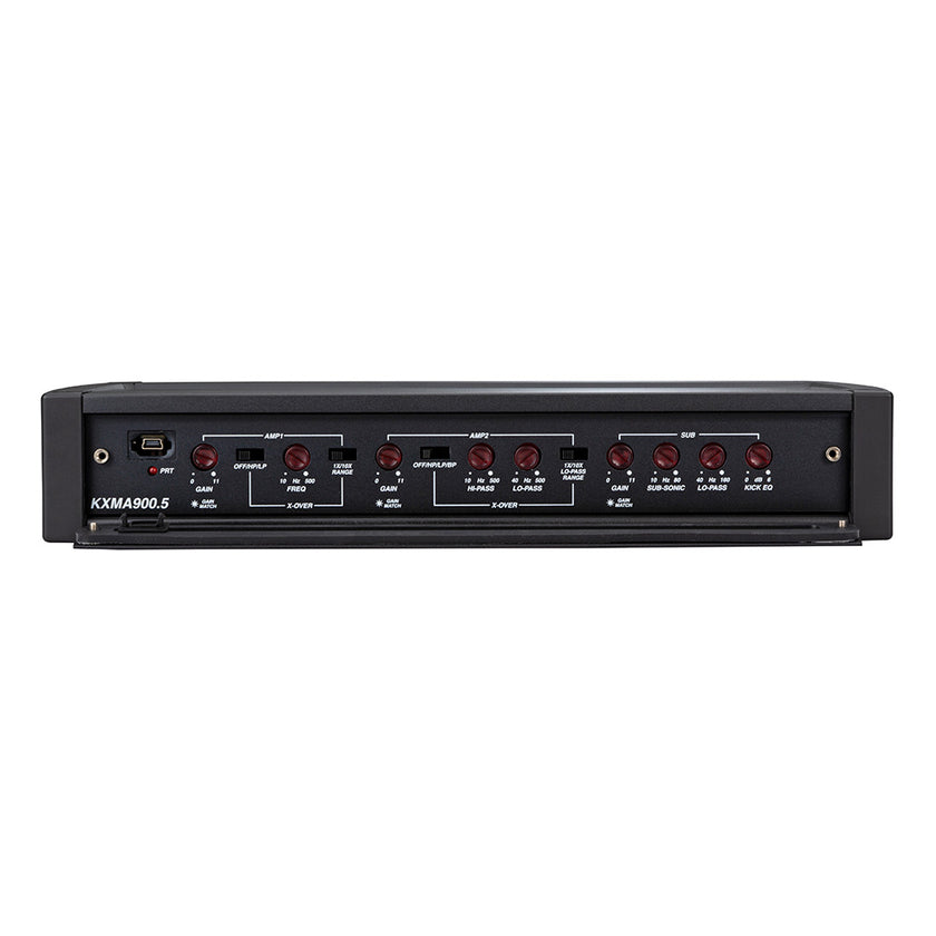 Amplificador KICKER KXMA900.5 de 4 canales, 125 W, de rango completo, clase D con subwoofer clase D de 400 W [48KXMA9005]