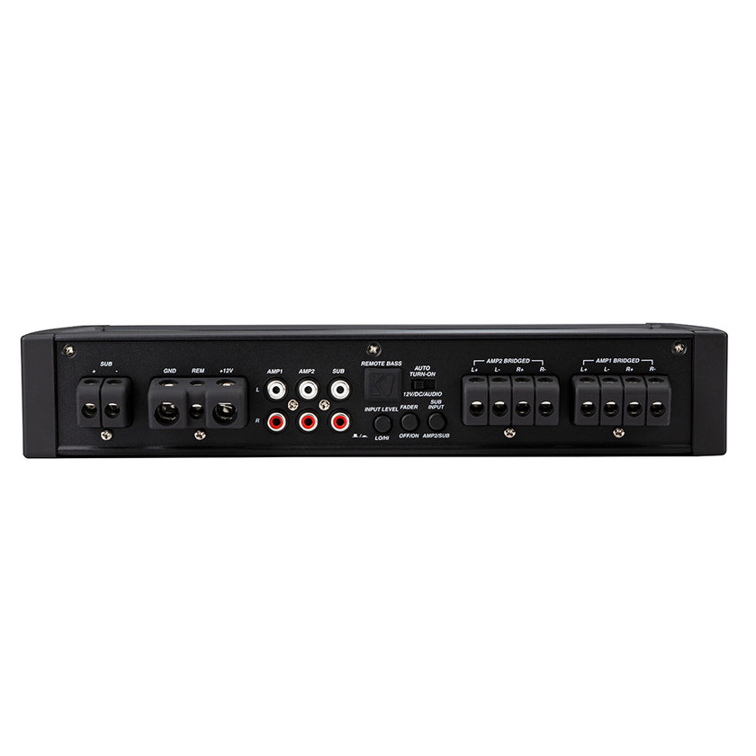 Amplificador KICKER KXMA900.5 de 4 canales, 125 W, de rango completo, clase D con subwoofer clase D de 400 W [48KXMA9005]
