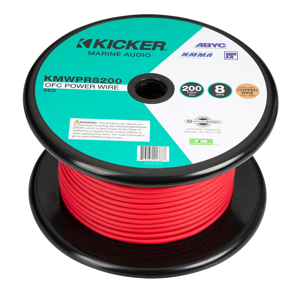 Cable de alimentación KICKER KMWPR8200 de 200 pies, calibre 8 AWG, rojo [47KMWPR8200]