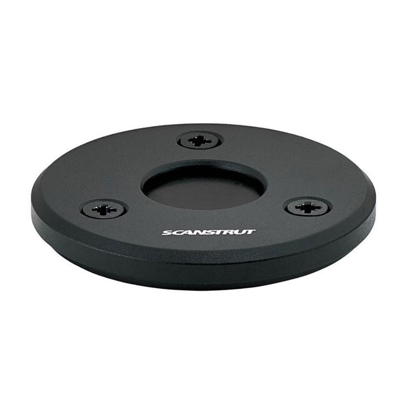 Sello de cable de perfil bajo Scanstrut de aluminio anodizado negro para cables de 9 a 14 mm, conectores de hasta 21 mm [DS-LP-21B-BLK]