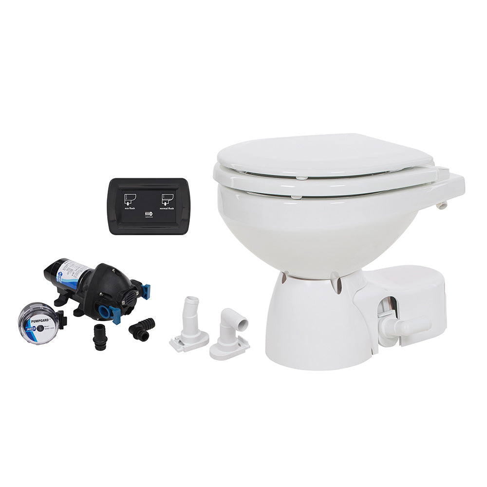 Inodoro compacto Jabsco Quiet Flush E2 de agua salada - 24 V - Tapa de cierre suave [38245-3094RSP]