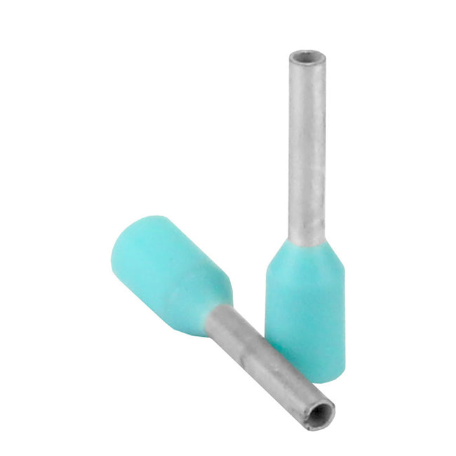 Virola de cable Pacer turquesa de 22-24 AWG, 6 mm de longitud, paquete de 25 [TFRL24-6MM-25]