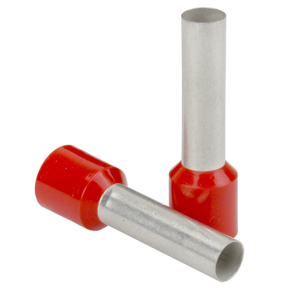 Virola de cable Pacer Red de 16 AWG, 8 mm de longitud, paquete de 25 [TFRL16-8MM-25]