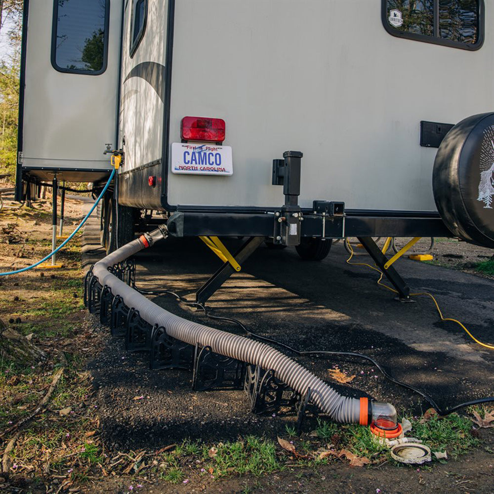 Kit de manguera de alcantarillado Camco Rhino X RV de 20 pies - Accesorios giratorios de 360 grados preinstalados [39390]
