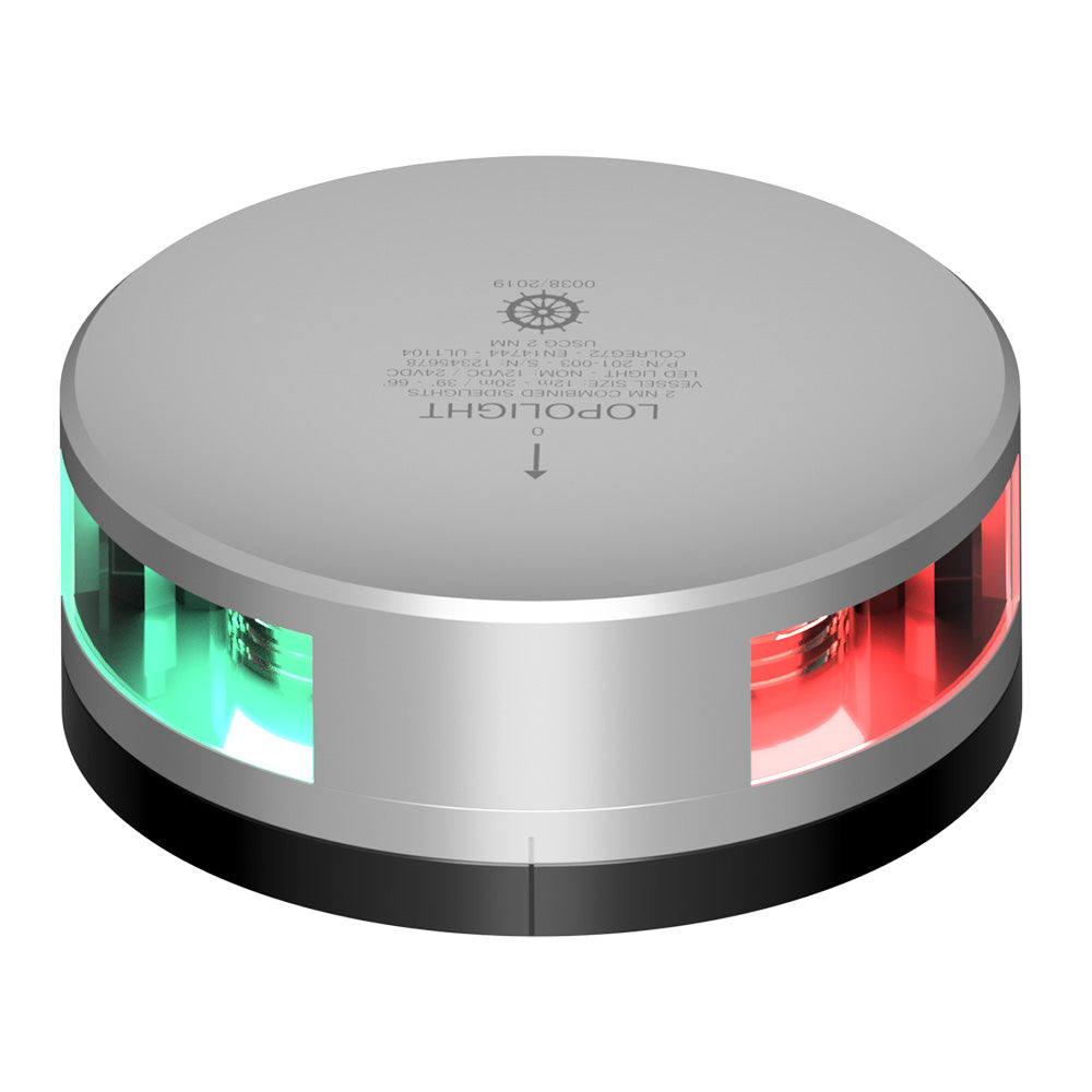 Luz lateral combinada Lopolight - 2NM - Carcasa plateada con base FB [201-003-FB]
