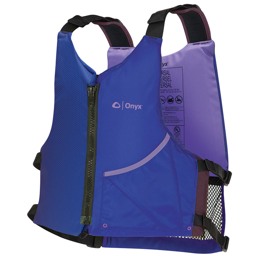 Chaleco salvavidas universal Onyx con pala para adultos, azul/morado [121900-600-004-24]