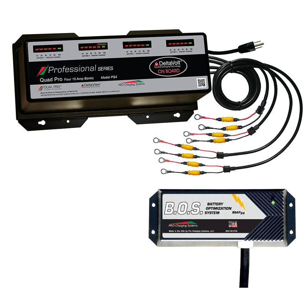 Cargador de batería Dual Pro PS4 de 4 bancos con BOS para 2 bancos [PS4/BOS12V2]