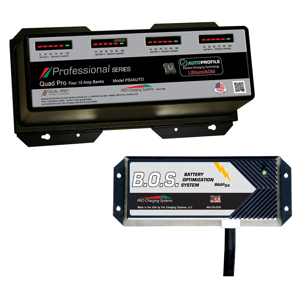 Cargador de batería Dual Pro para PS4 Auto de 4 bancos con BOS para 2 bancos [PS4AUTO/BOS12V2]
