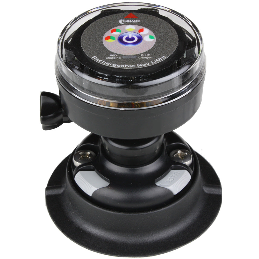 Luz de navegación portátil recargable tricolor Lunasea con soporte RailBlaza Quikport - Negra [LLB-72BK-UB-01]