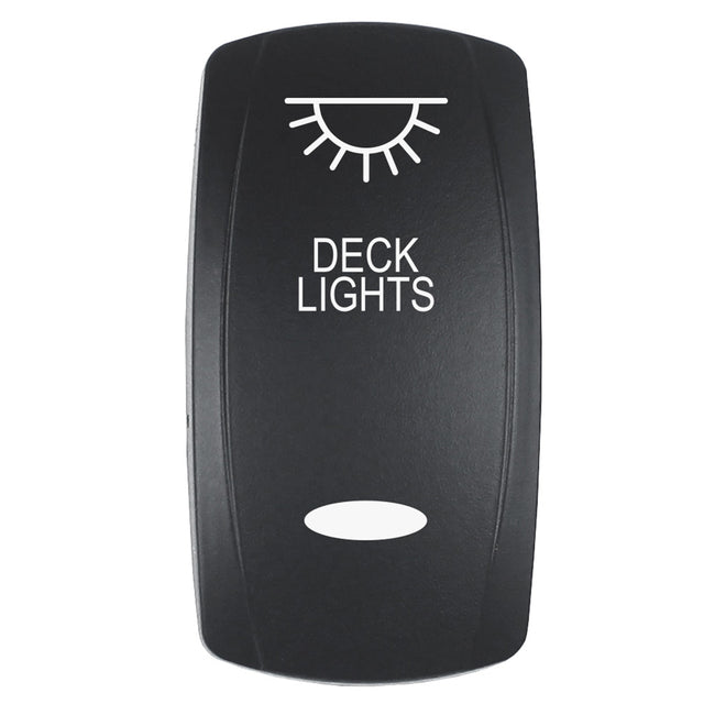 Actuador Pacer - 'LUCES DE CUBIERTA' Serie f/V Interruptores Contura - Negro - Grabado láser (Luz superior/inferior) [EV2LE-DECK]