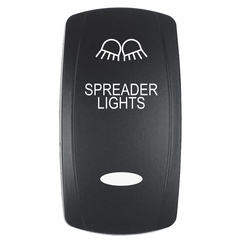 Actuador Pacer - 'SPREADER LIGHTS' Serie f/V Interruptores Contura - Negro - Grabado láser (Luz superior/inferior) [EV2LE-SPDR]