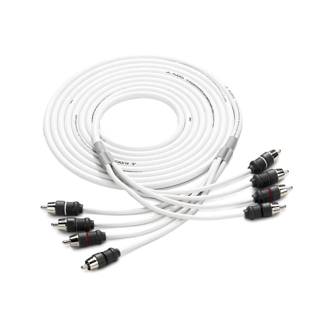 Cable RCA de audio marino de 4 canales y 3,6 m (12 pies) de JL Audio - XMD-WHTAIC4-12 [010-13474-00]