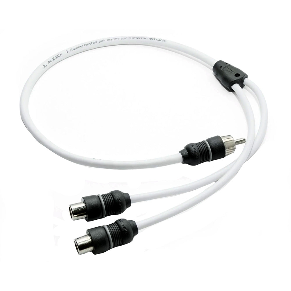 Adaptador en Y de audio marino de 2 canales JL Audio: 1 conector macho a 2 conectores hembra - XMD-WHTAICY-1M2F [010-13553-00]