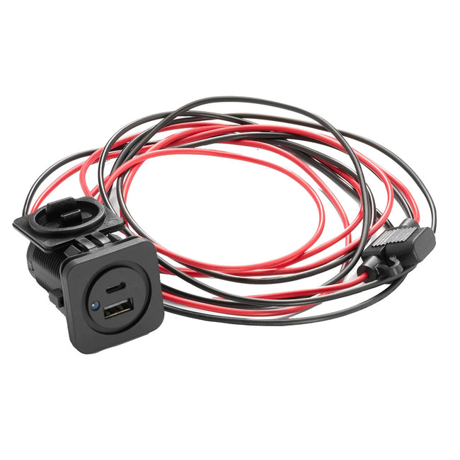 Conector de carga USB-C y USB-A JL Audio para montaje en panel - XMD-USBCA/CHG2X-PNL [010-13623-00]