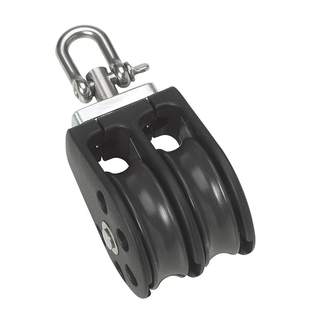 Polea doble Barton Marine tamaño 3 de 45 mm con cojinete liso y pivote [N03230]