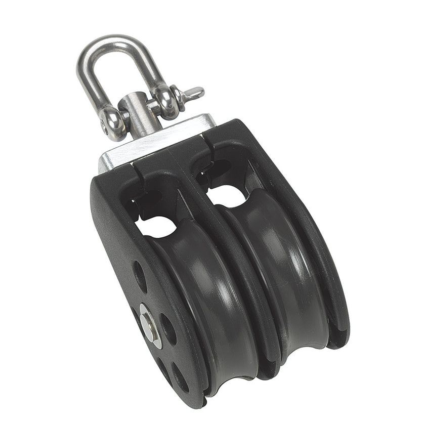 Polea doble Barton Marine tamaño 3 de 45 mm con cojinete liso y pivote [N03230]