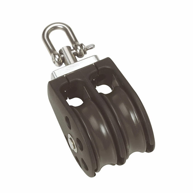 Polea doble Barton tamaño 1 de 30 mm con cojinete liso y pivote [N01230]