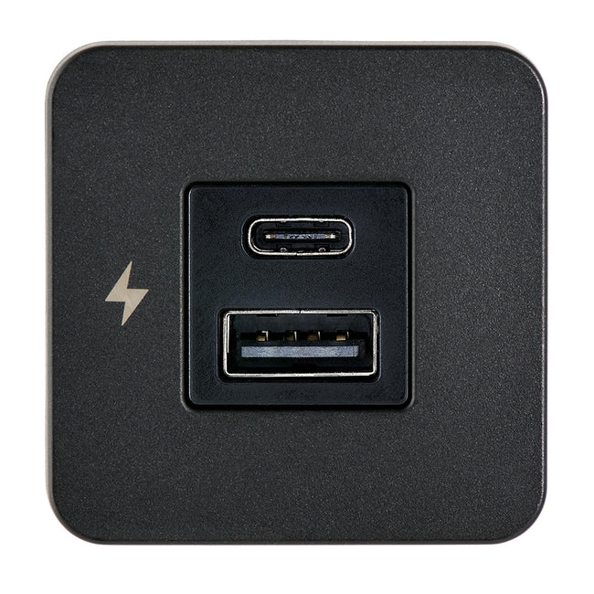 Toma de carga interior Scanstrut TILE USB-A/USB-C - 12/24 V - Marco negro [SC-TILE-10]