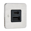 Scanstrut TILE USB-A/USB-C Interior Charging Socket - 12/24V - Stainless Steel Bezel [SC-TILE-11]