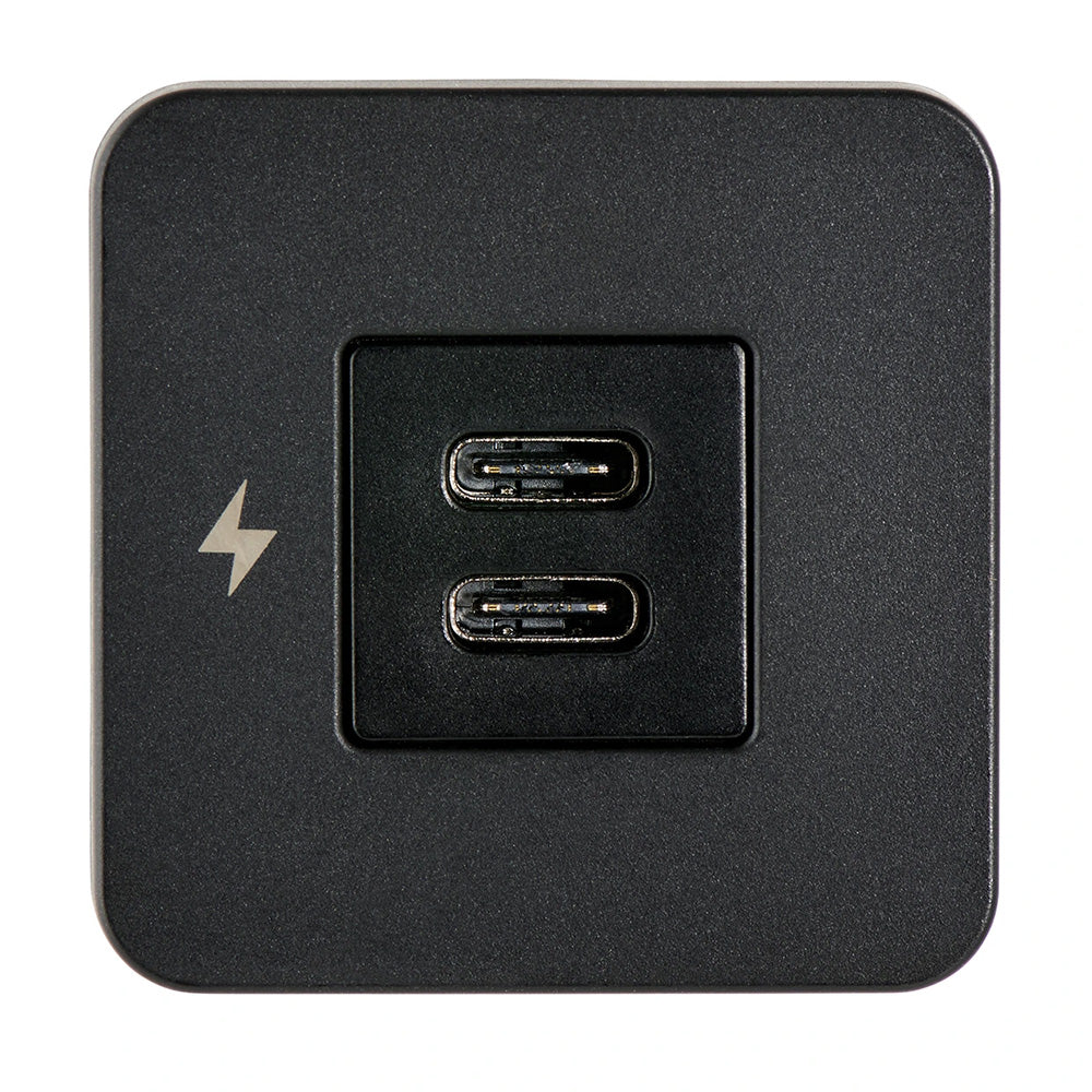 Toma de carga interior USB-C Scanstrut TILE - 12/24 V - Marco negro [SC-TILE-20]