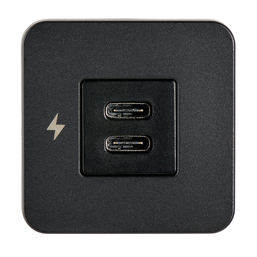 Toma de carga interior USB-C Scanstrut TILE - 12/24 V - Marco negro [SC-TILE-20]