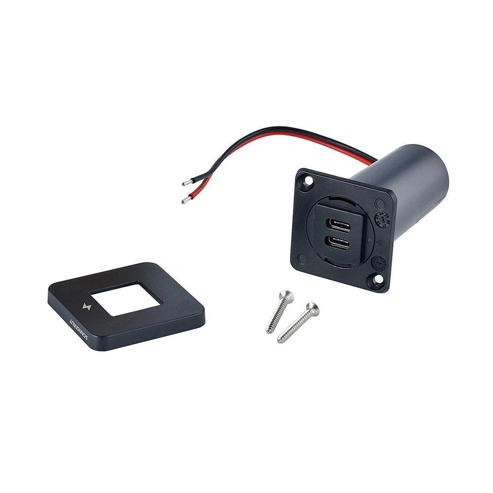 Toma de carga interior USB-C Scanstrut TILE - 12/24 V - Marco negro [SC-TILE-20]
