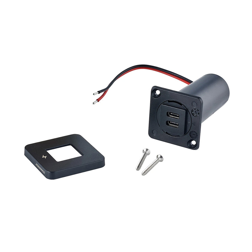 Toma de carga interior USB-C Scanstrut TILE - 12/24 V - Marco negro [SC-TILE-20]