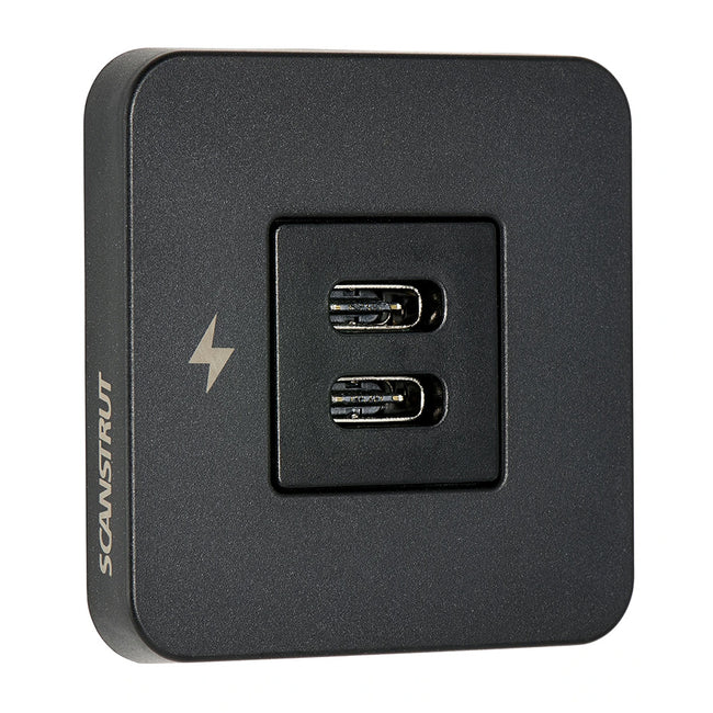 Toma de carga interior USB-C Scanstrut TILE - 12/24 V - Marco negro [SC-TILE-20]
