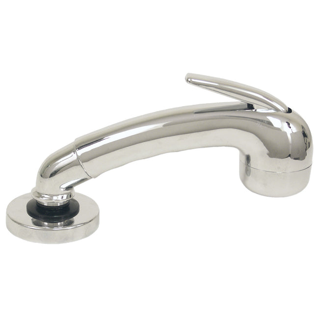 Rociador Scandvik Chrome Euro con manguera de nailon negra de 1,8 m [14041]