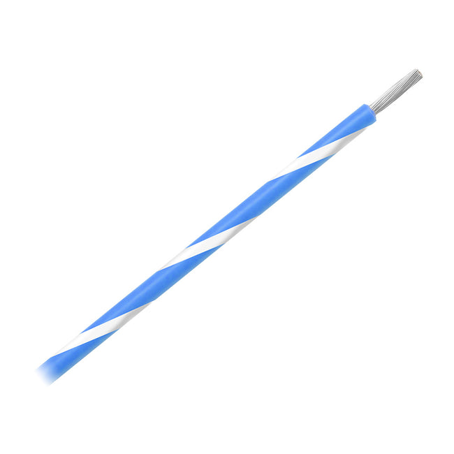 Pacer 14 AWG Gauge Striped Marine Wire 500' Spool - Blue w/White Stripe [WUL14BL-9-500]