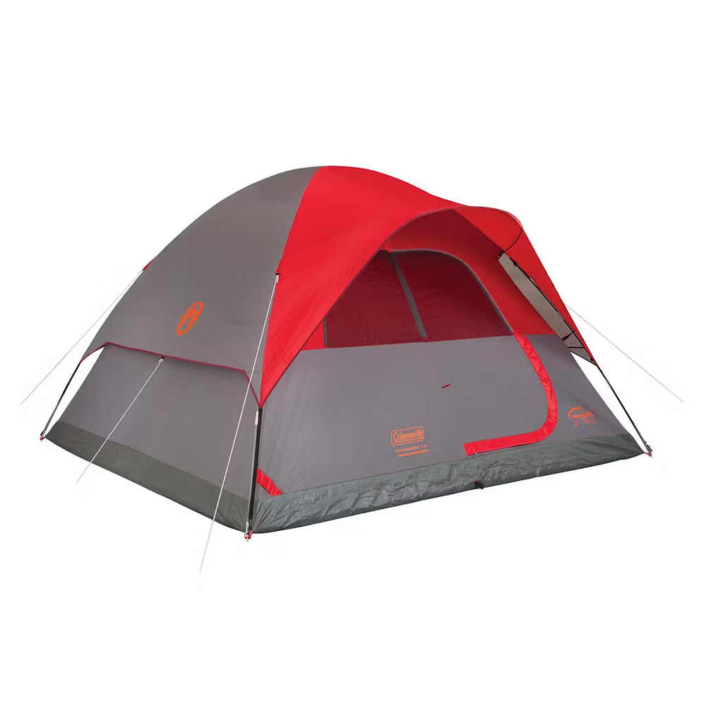 Tienda de campaña ligera Coleman Flatwoods II con cúpula para 6 personas, color rojo [2207385]