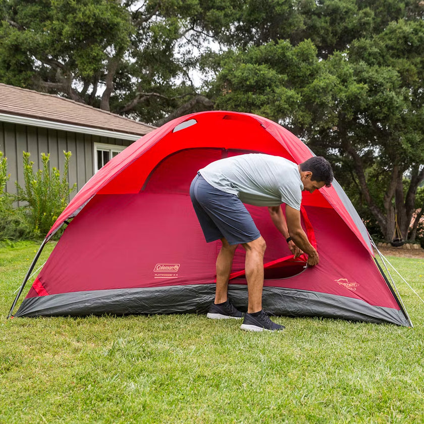Tienda de campaña ligera Coleman Flatwoods II con cúpula para 6 personas, color rojo [2207385]