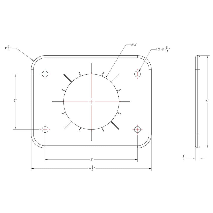 TACO Grand Slam 300 Universal Backing Plate f/GS-300  GS-390 - Pair [BP-0300BSY-1]