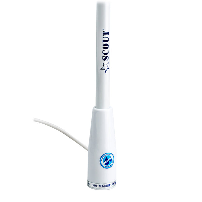 Scout 5' White VHF Antenna 3dB Nylon Ferrule w/5M RG-58 Coax KS-22 [PF AN NVHF00002T]