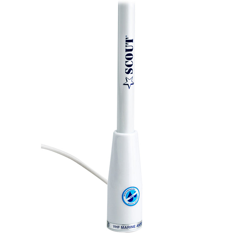 Scout 5' White VHF Antenna 3dB Nylon Ferrule w/5M RG-58 Coax KS-22 [PF AN NVHF00002T]