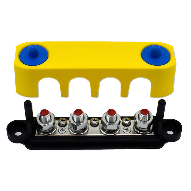 Bluewater Common Stud 4 Gang Positive Terminal Busbar w/Cover [313738-B-023]