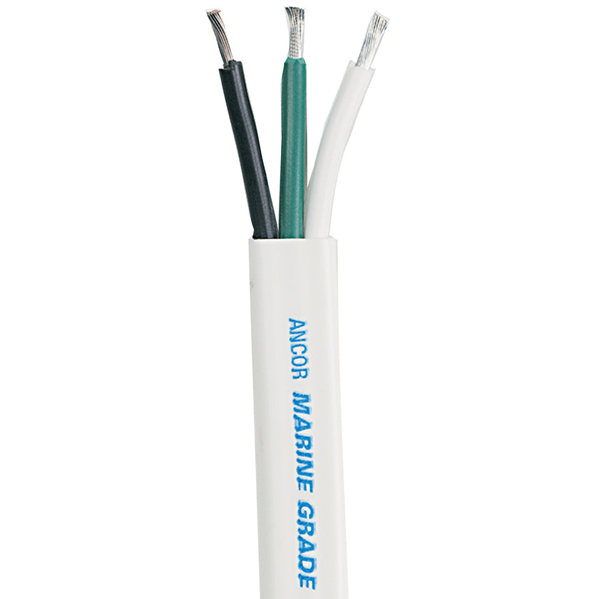Ancor White Triplex Cable - 12/3 - White, Black, Green - Sold by the Foot [1313-FT]